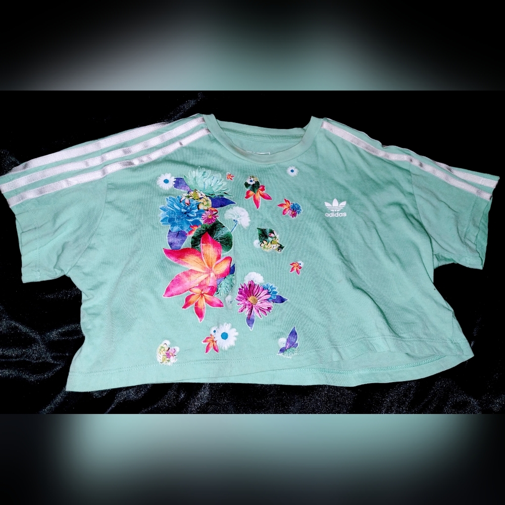 Rare! Adidas Originals Tropical Mint Crop Top S